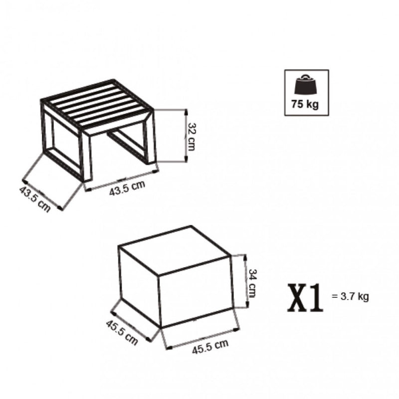 TAVOLINO CUBA 45 X 45