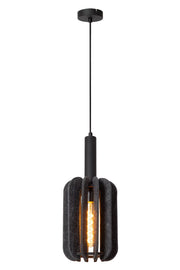Lampada a sospensione in feltro grigia Rafal E27 40W Lucide