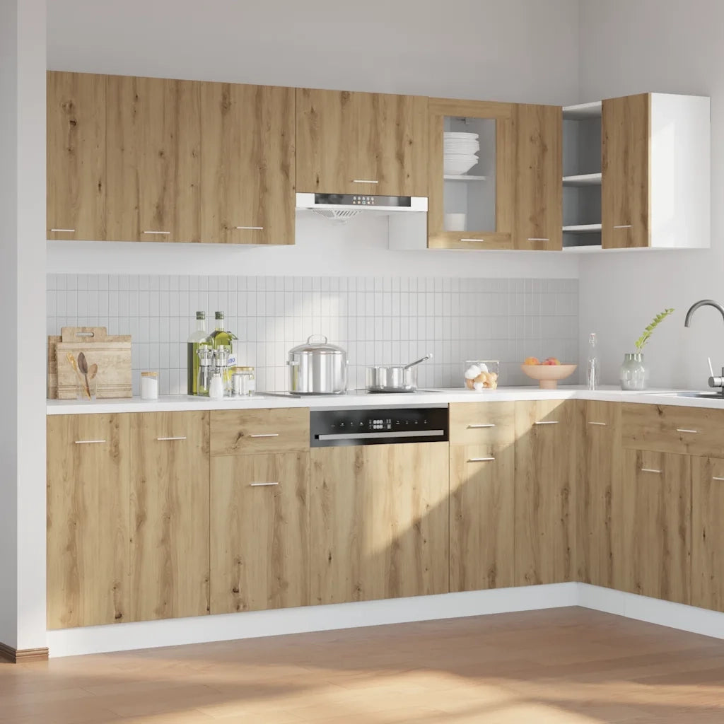 Set di Mobili da Cucina 11 pz Rovere Artigianale Truciolato
