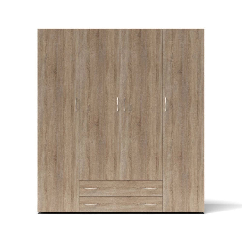 Armadio 4 ante 2 cassetti Seba 4 colore rovere sonoma
