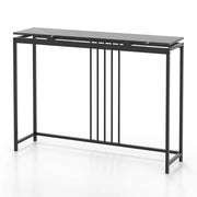 Tavolo consolle stretto 120 x 30 x 90 cm con spazio di archiviazione design moderno atmosfera chic MDF nero 20_0020737