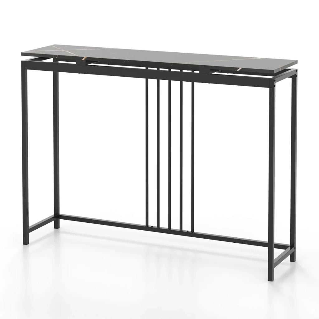 Tavolo consolle stretto 120 x 30 x 90 cm con spazio di archiviazione design moderno atmosfera chic MDF nero 20_0020737