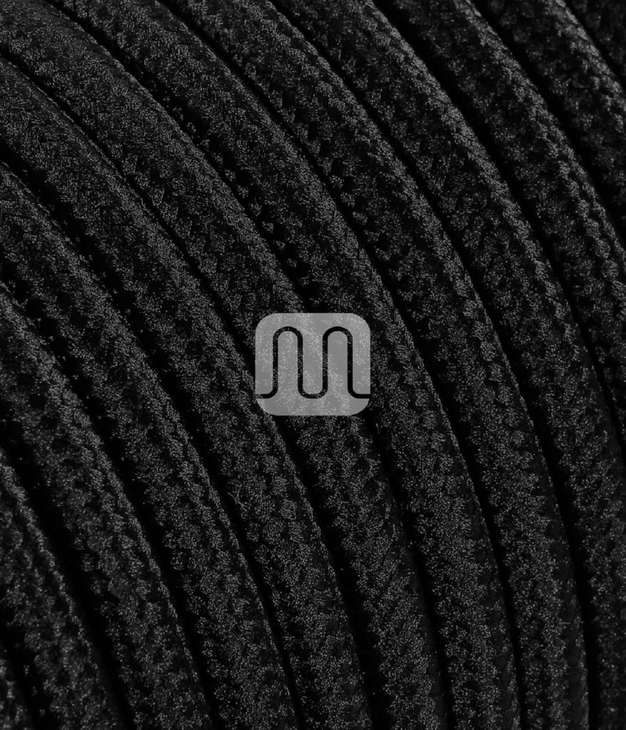 Cavo elettrico in tessuto H03V 2X0,75 Metri 10  nero.
