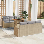Set Divano da Giardino con cuscino 7 pcs beige e grigio chiaro 3349531