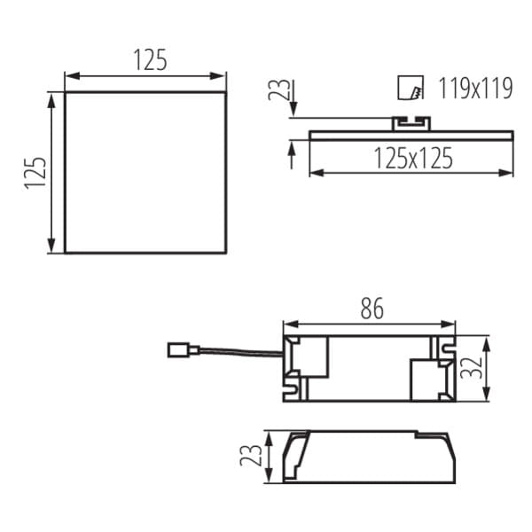 Kanlux AREL 29586 plafoniera LED quadrata 10W IP65