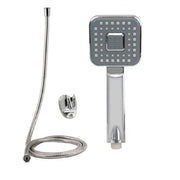 Trade Shop - Kit Bagno Doccetta Doccino Soffione Doccia Quadrato Laccio 1,8 Mt Staffa 59167 -