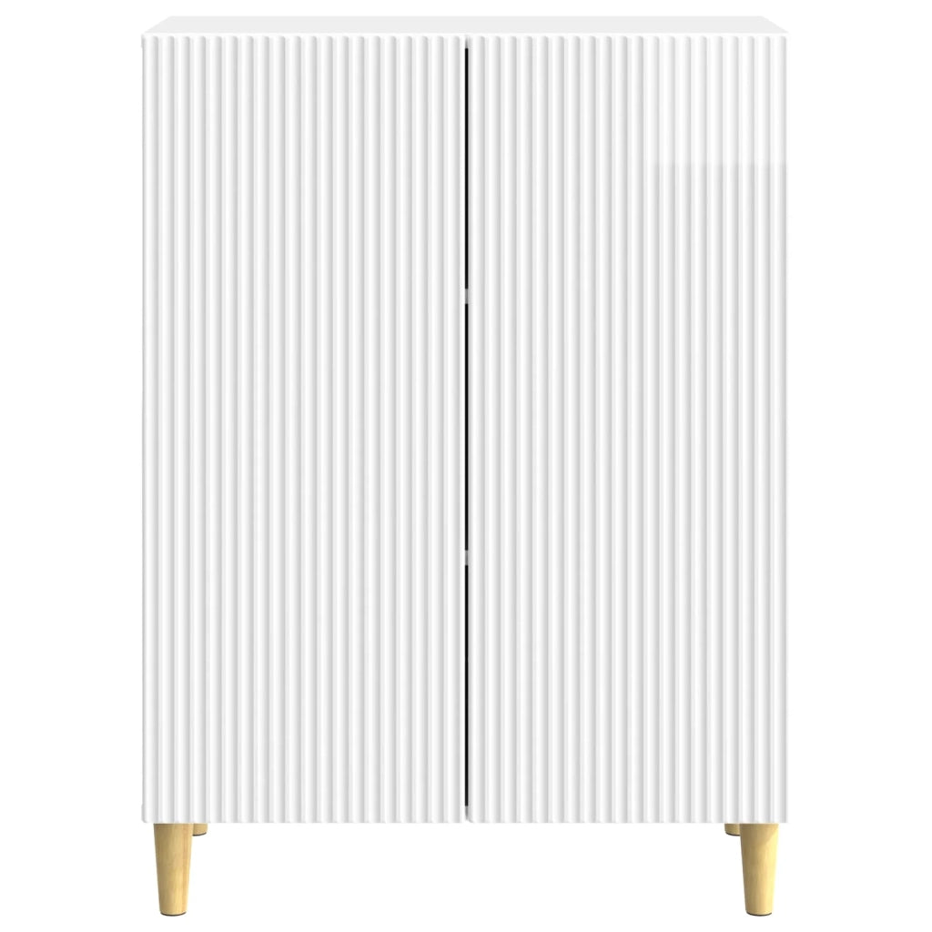 Credenza Bianco Lucido 66 x 34,5 x 90 cm Legno ingegnerizzato
