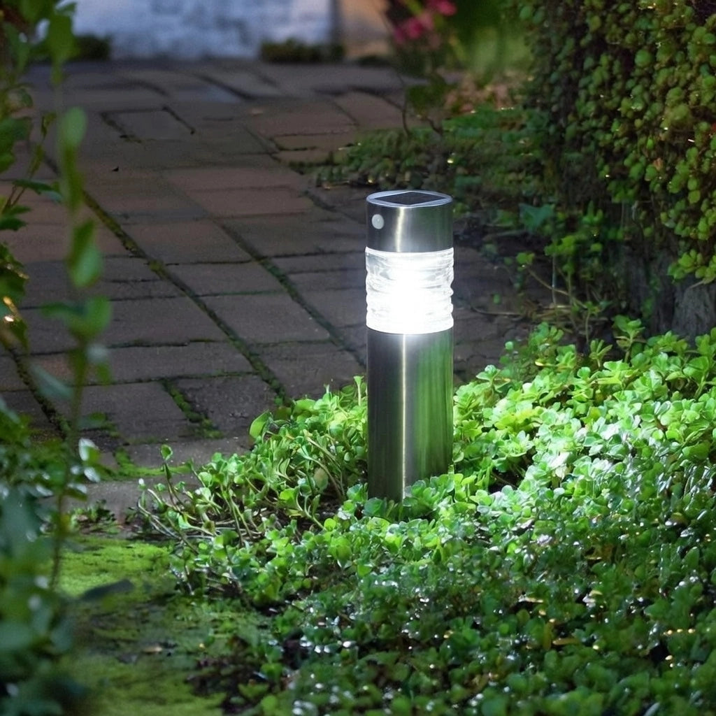 Lampada Giardino Ricarica Solare con Sensore Movimento Paletti Luce LED 44x7cm