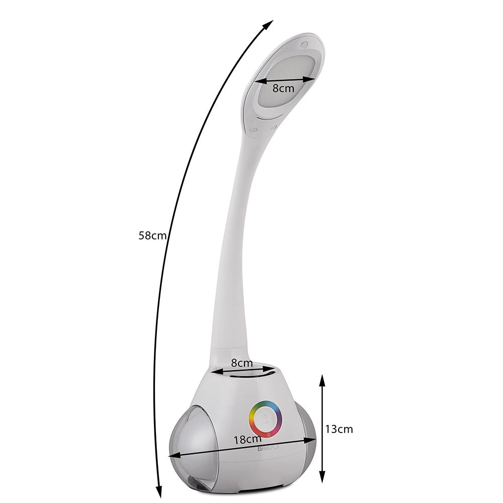 Lampada da Tavolo LED con Portapenne Controllo Touch con Luce Atmosfera RGB