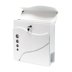 Cassetta postale con vano portagiornale V31 bianco 370 x 105 x 370 mm