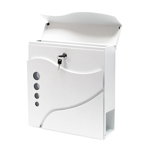 Cassetta postale con vano portagiornale V31 bianco 370 x 105 x 370 mm