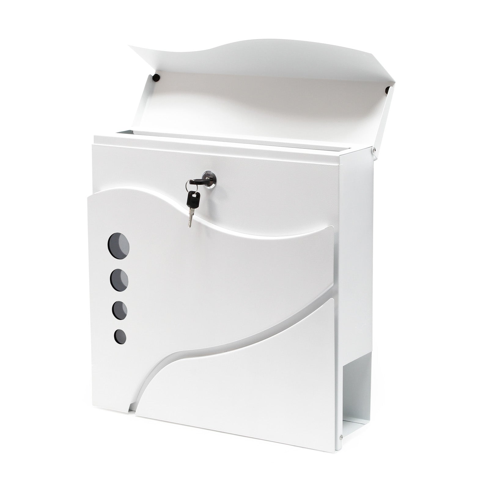 Cassetta postale con vano portagiornale V31 bianco 370 x 105 x 370 mm