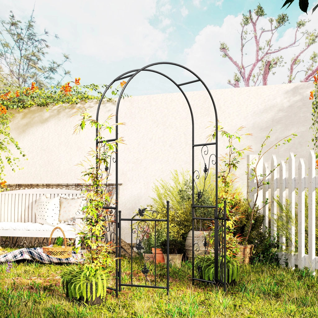 Arco per Rose in Acciaio ¨C zephmum ¨C Nero 107x45x217 cm
