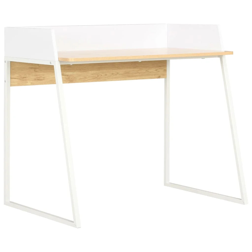 Scrivania tavolo postazione di lavoro mobile per computer studio rovere 90 x 60 x 88 cm bianco 02_0023555
