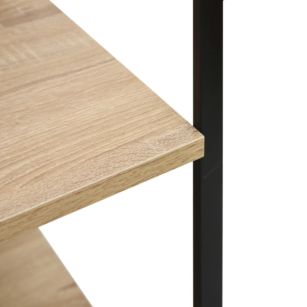 Mobile Microonde Nero e Rovere 60x39,6x123cm Legno Multistrato CFW3344476