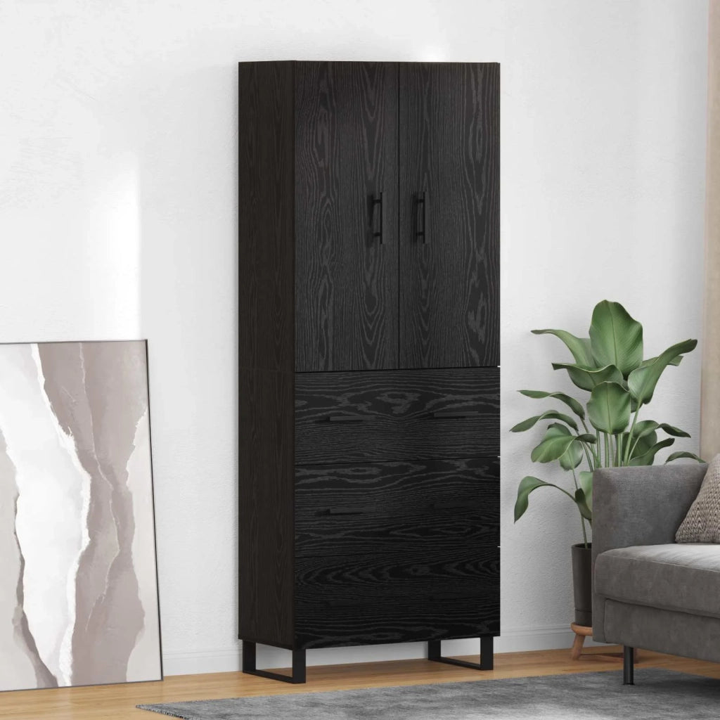 Credenza con cassetto 2 pcs Rovere Nero 69,5 x 34 x 180 cm 3416239