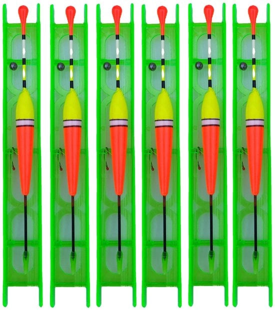 Set di attrezzi per pesca 15 pezzi - Pesci fluttuanti - Segnalini fluorescenti - Impermeabili - In plastica - Compreso 6 x segnalini - Attrezzature da pesca