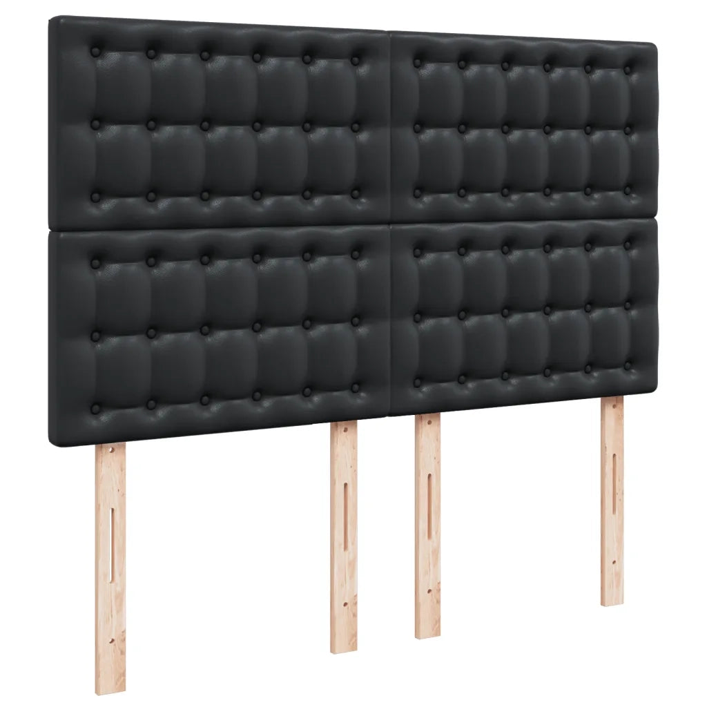Giroletto a Molle con Materasso Nero 160x200 cm in Similpelle
