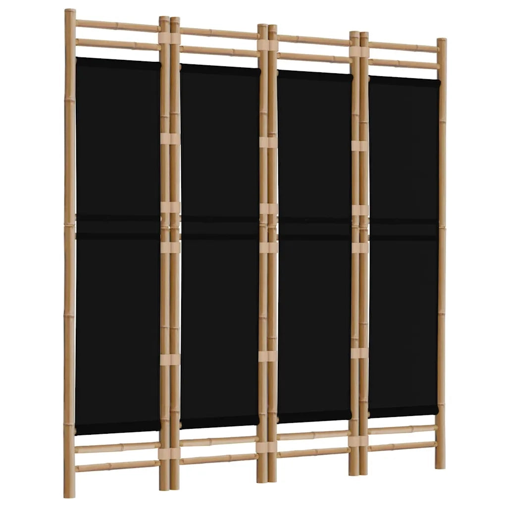 Divisorio Ambienti | Divider per stanze | Paravento 4 Pannelli Pieghevole 160 cm Bamb¨´ e Tela