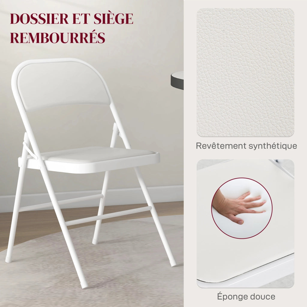 Sedia da pranzo pieghevole ¨C zephmum ¨C bianco 45x46x78 cm