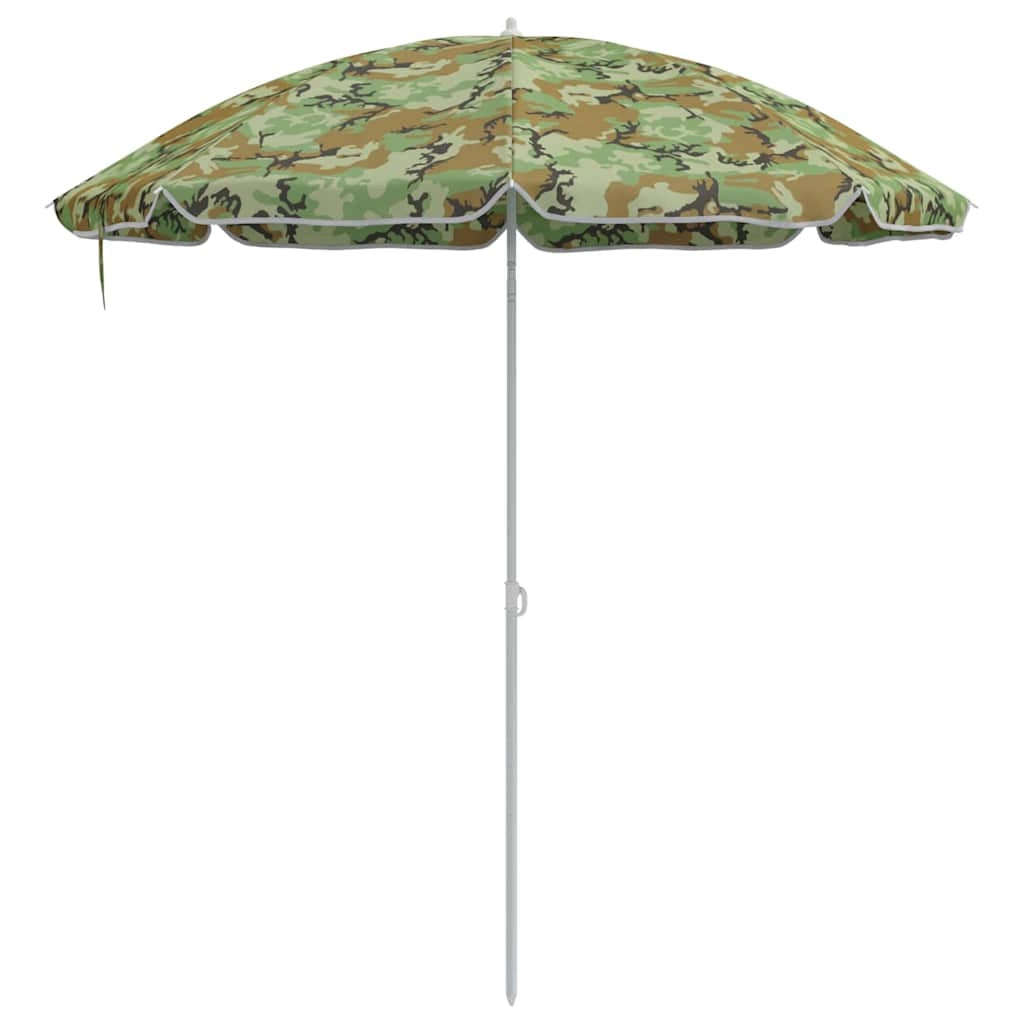 Ombrellone da spiaggia leggero rotondo 263 x 263 x 272 cm moderno e funzionale realizzato in poliestere mimetico 02_0056704