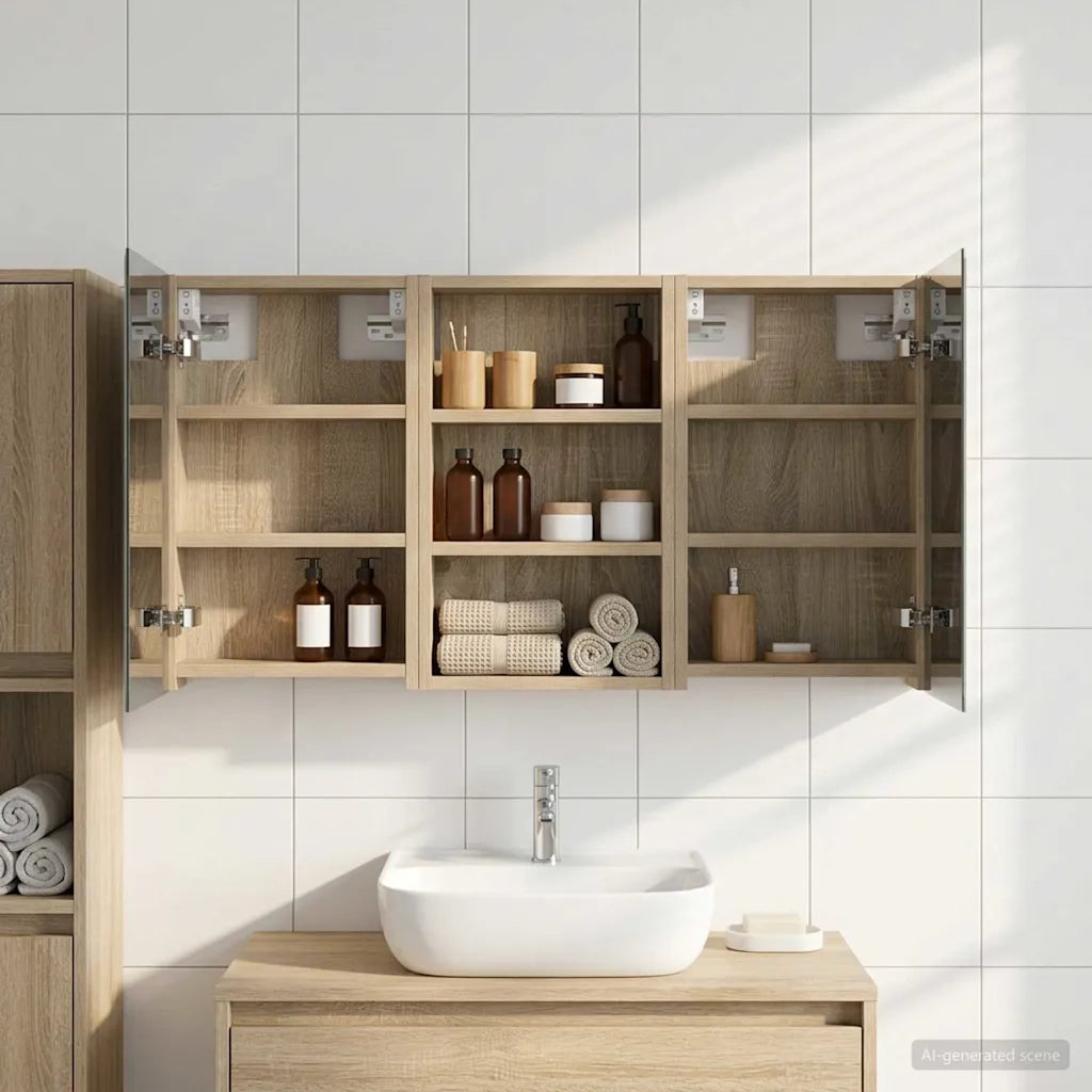 Set di Armadi da Bagno con lo scaffale 3 pcs 90 x 10,5 x 50 cm 3403666