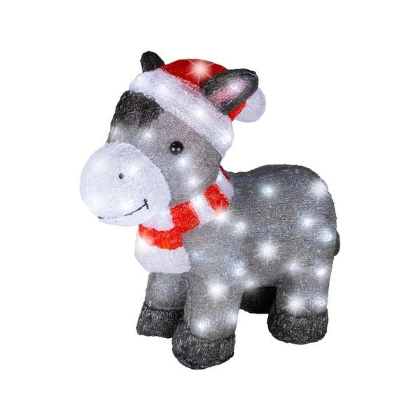 Decorazione luminosa natale kaemingk 493829 asino grey