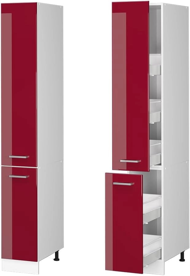 Armadio da farmacia R-Line, Rosso lucido, 30 cm, per la libera combinazione all'interno di sistemi cucina modulari