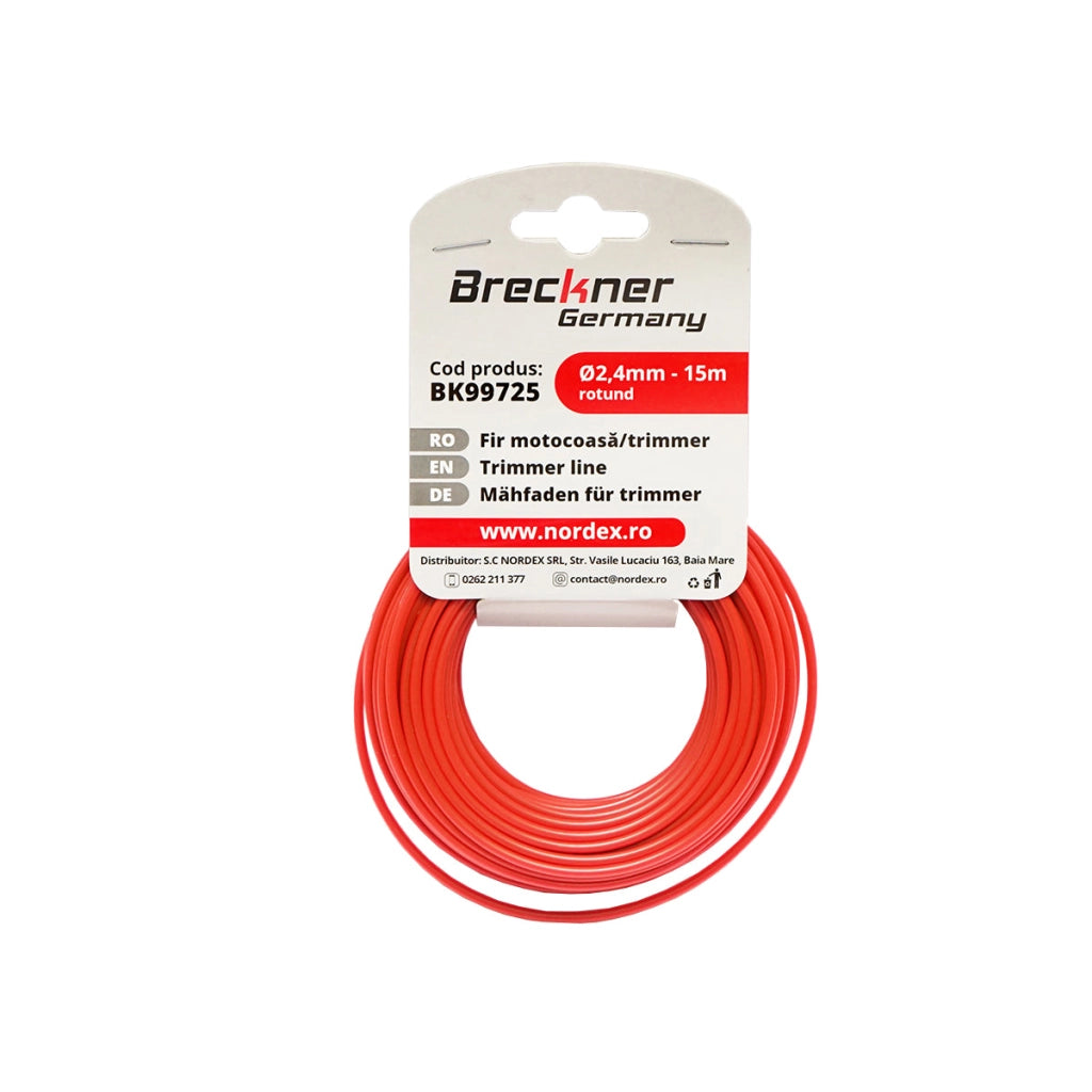 Filo per decespugliatore tondo, 2,4 mm x 15 m Breckner Germany