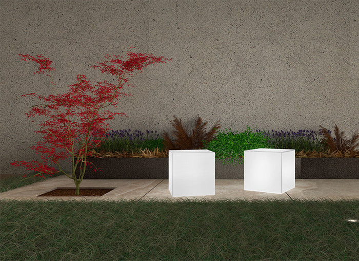 Pouf da Giardino Luminoso 50x50 cm in Resina Arkema Iris Light SL