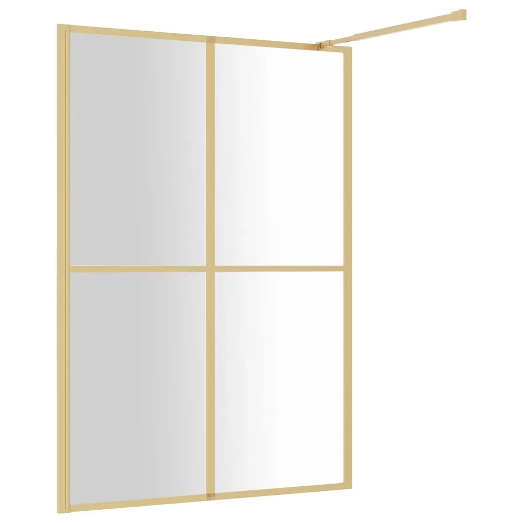 Parete per Doccia Walk-in Vetro Trasparente ESG 140x195 cm Oro CFW4152061