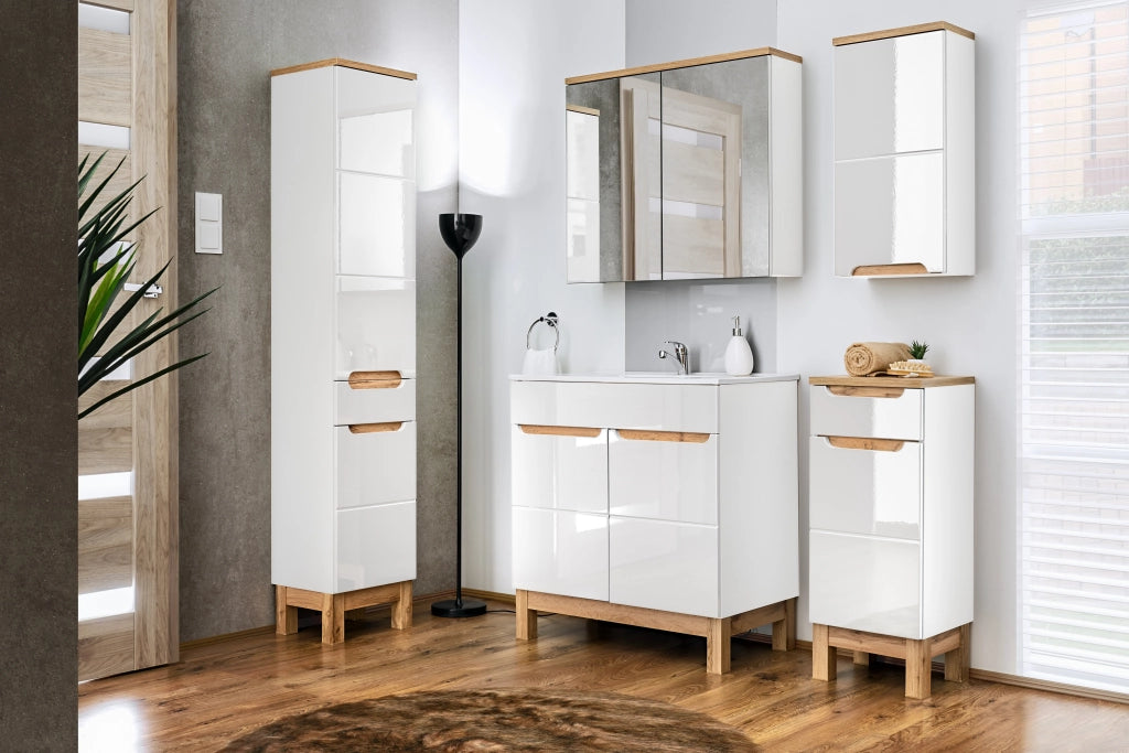 Mobile boczna 35 cm 1 anta 1 cassetto Bali White 35 x 86 x 33 cm