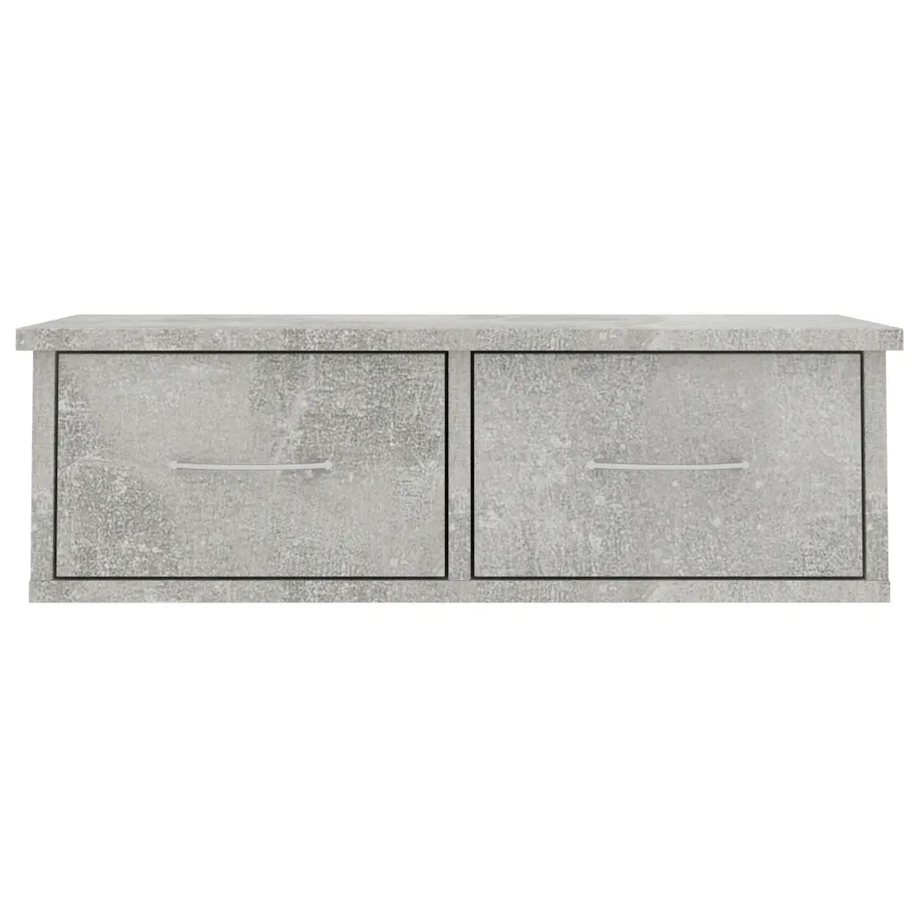 Scaffale Cassetti Parete Grigio Cemento 60x26x18,5 Multistrato 800589