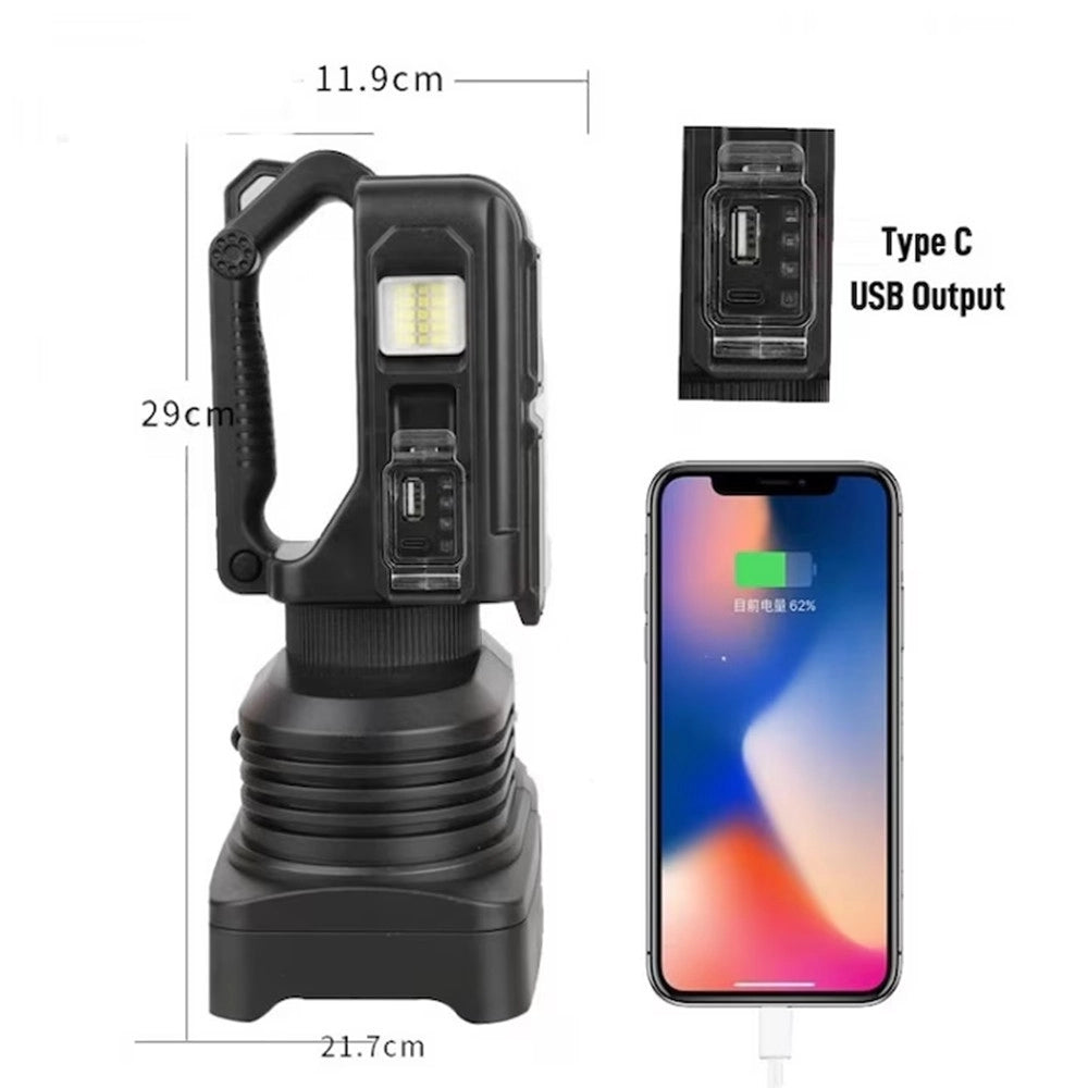 Trade Shop - Torcia Proiettore Lampada Led Portatile Ricaricabile Multifunzionale Power Bank Q-led5123 -