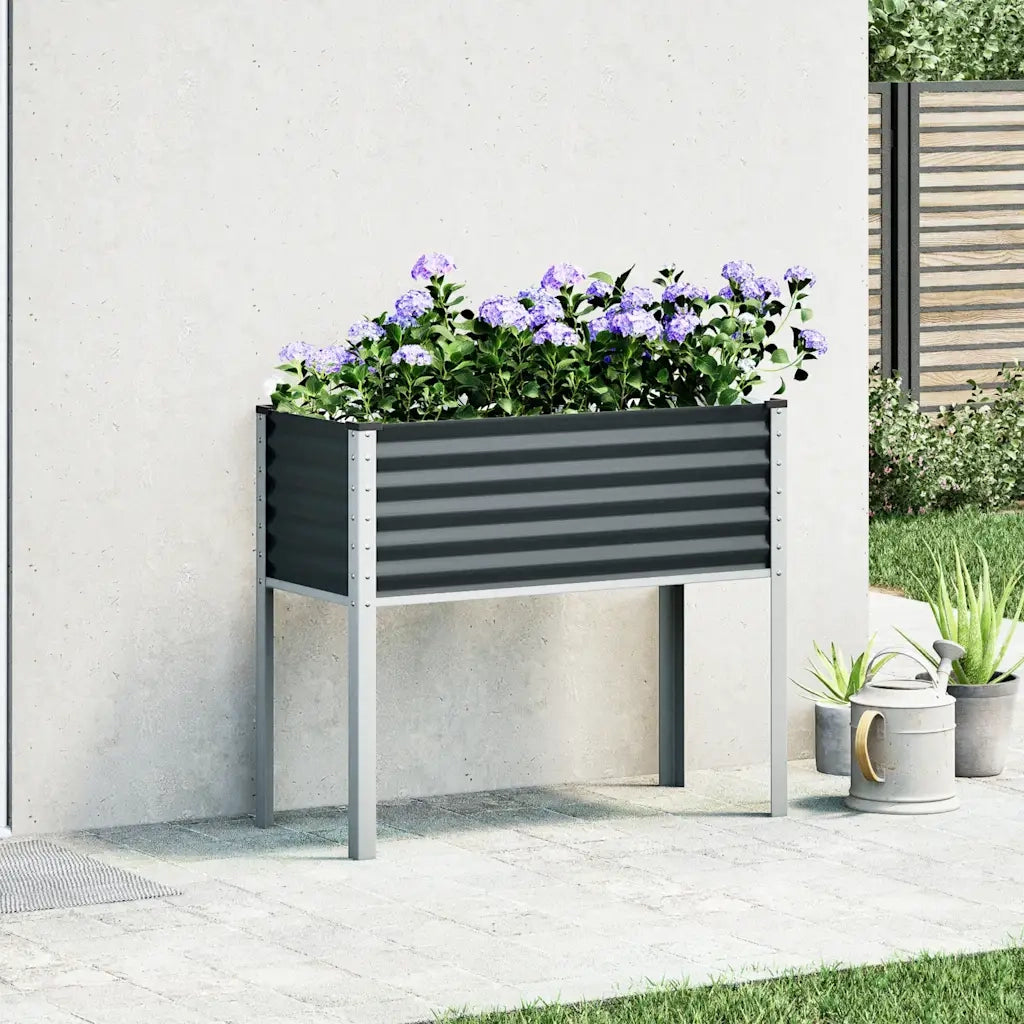 Fioriera da giardino antracite 100x45x90 cm in acciaio 4008972