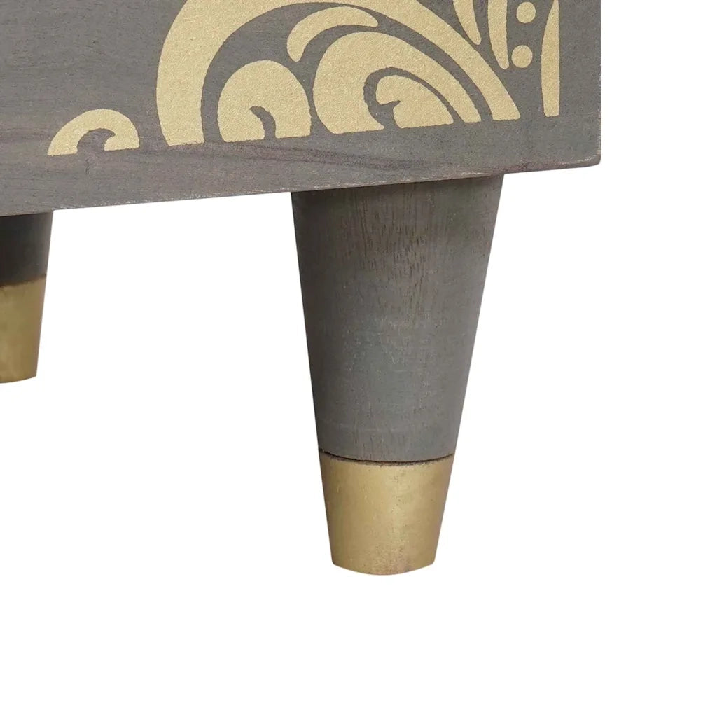 vidaXL Armadio da Notte Grigio 40 x 33 x 46 cm legno massello di mango