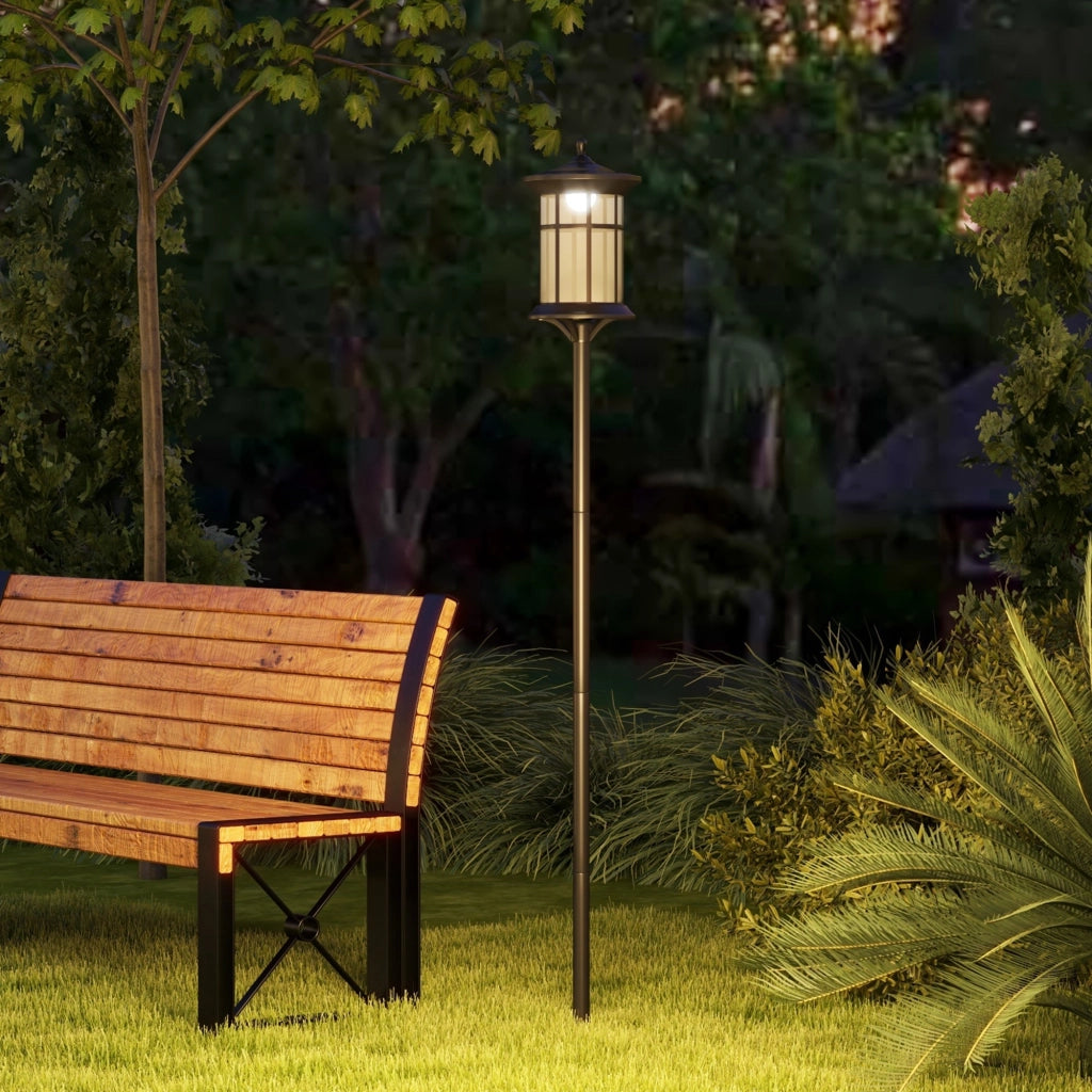 Lampione Solare da Giardino ¨C zephmum ¨C 184 cm, Nero, IP44