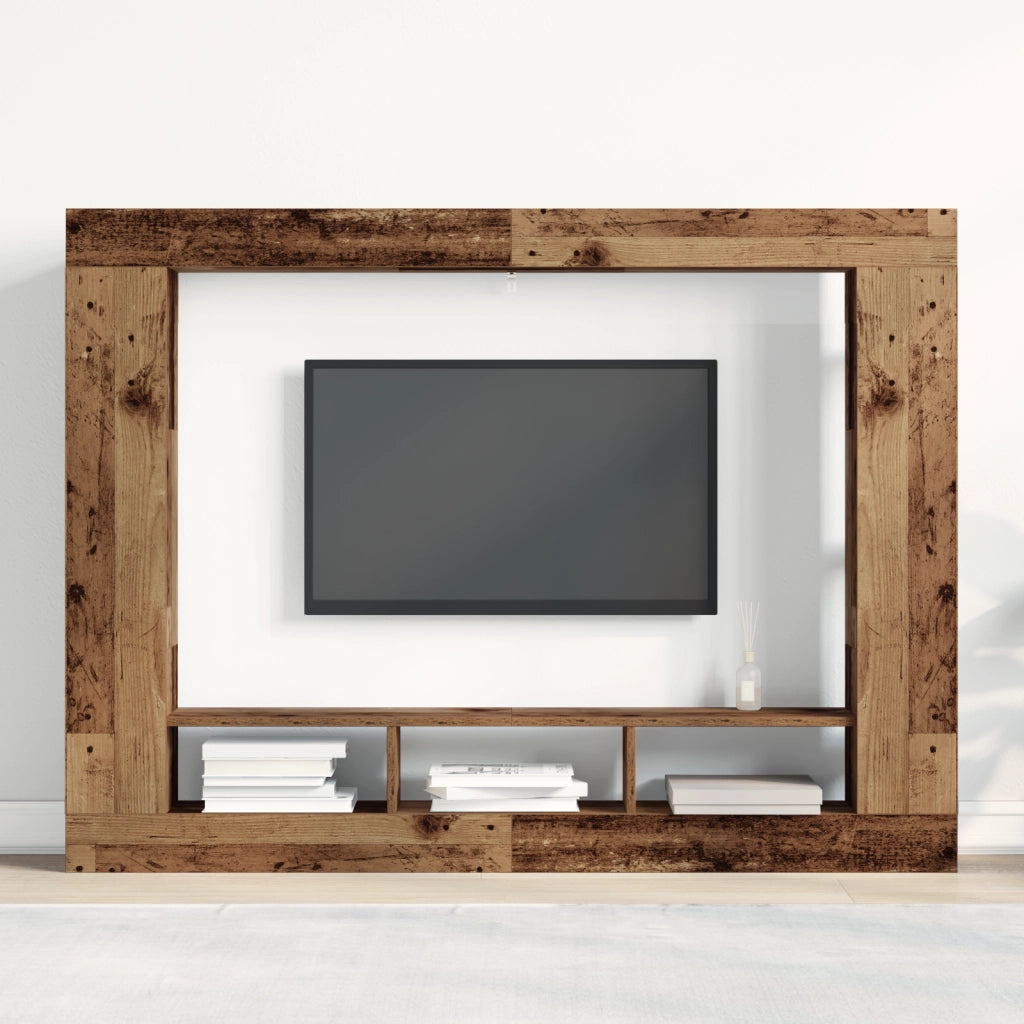 Mobile TV a Muro Legno Invecchiato 152x22x113 cm