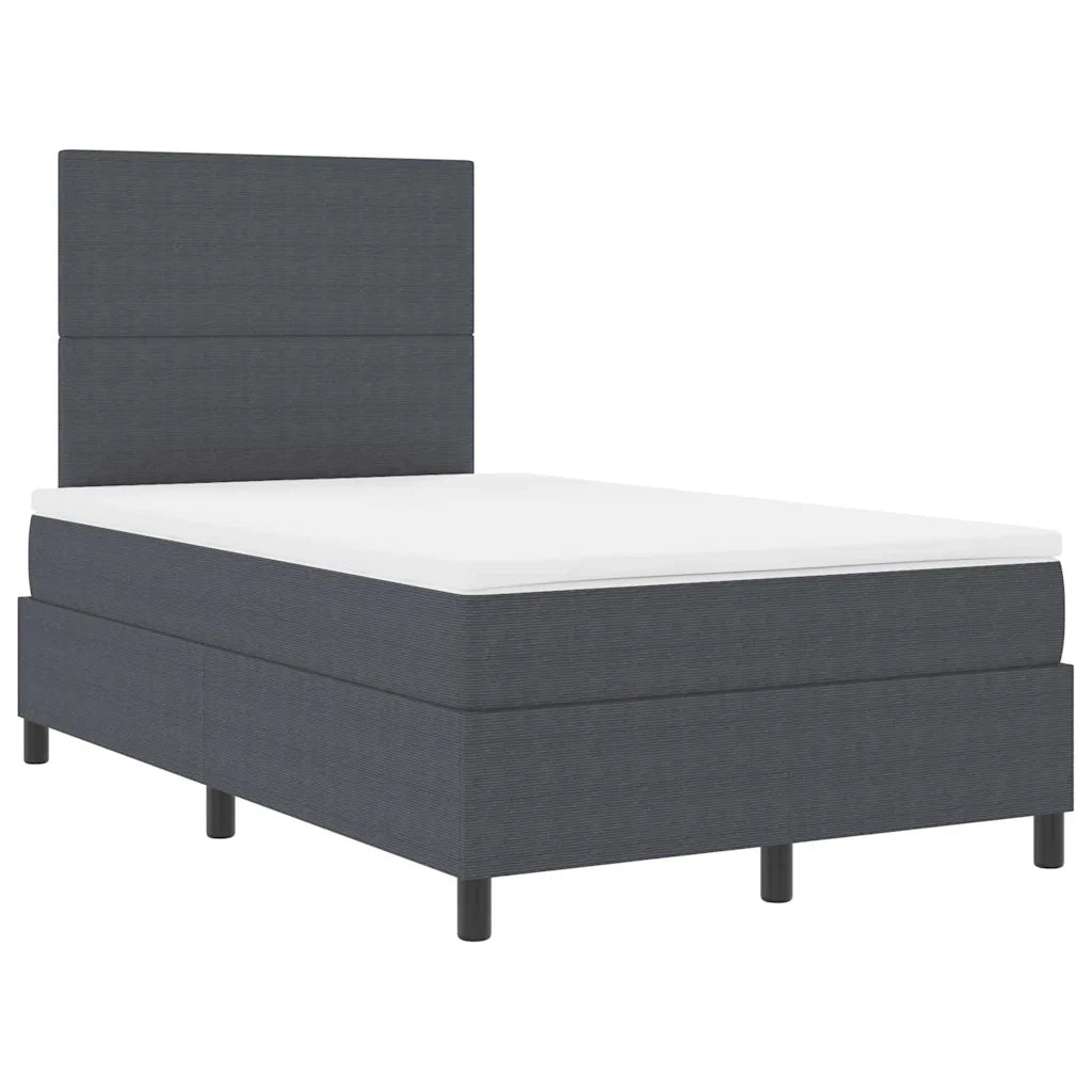 Letto a molle con testiera Grigio Scuro e Bianco 120 x 200 cm 3337552