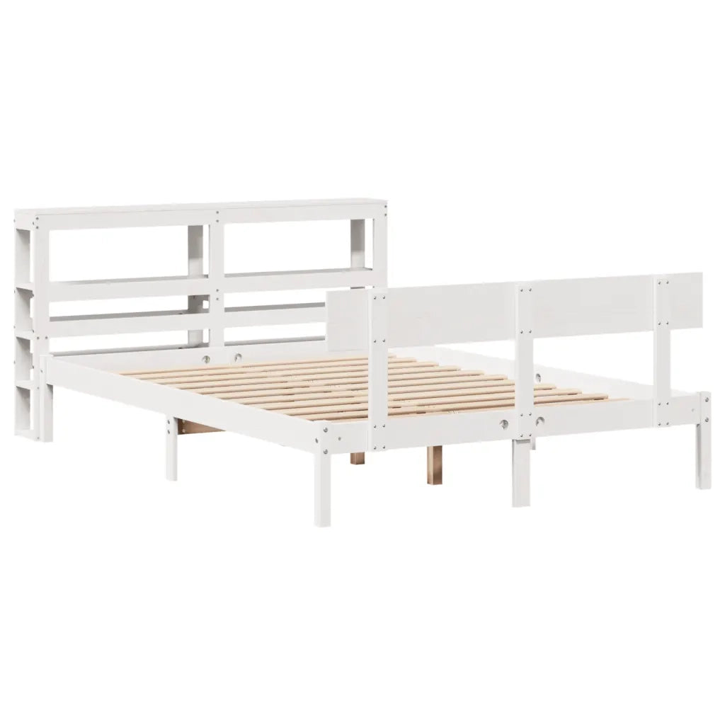 Letto senza Materasso Bianco 140x200 cm Legno Massello di Pino