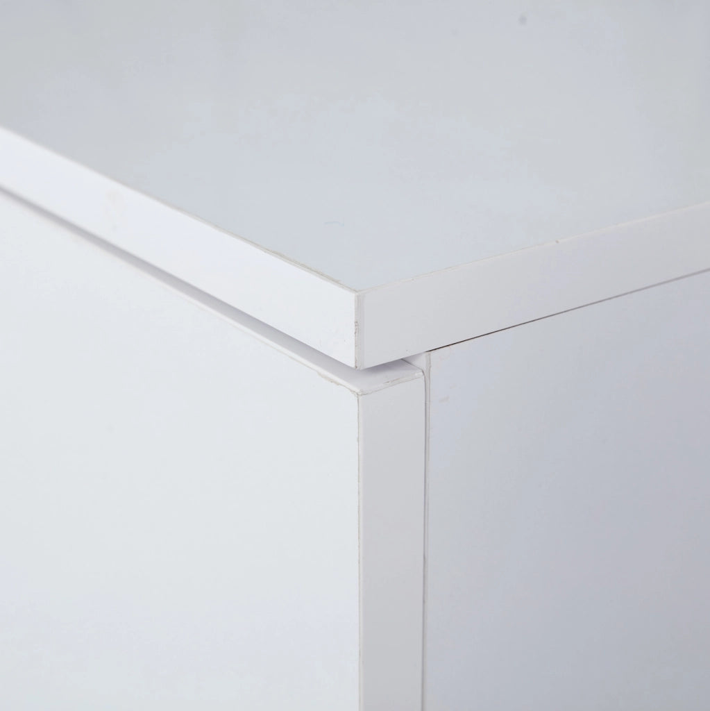 Tavolino da caff猫 100x50x35 cm; LED regolabile con 2 cassetti; MDF e acrilico; bianco