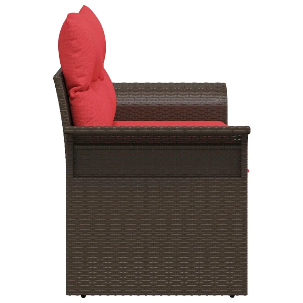 Divano da giardino con cuscino 141 x 62 x 69 cm polyrattan