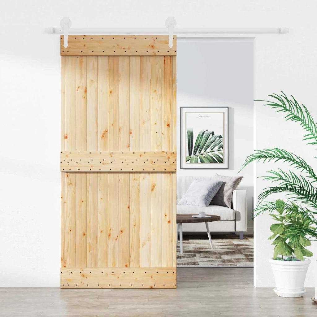 Porta scorrevole Naturale e Bianco 95 x 210 cm