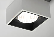 NASSO Soffitto 1 Luce  attacco GX53 Quadrata Nero in gesso e alluminio 12x12cm