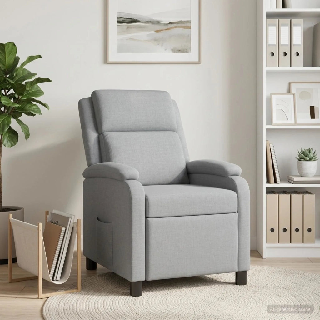 Divano Sedia-Poltrona reclinabile Grigio Chiaro Tessuto 258670