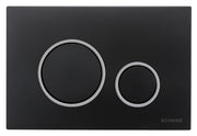PLACCA DOPPIO SCARICO VELA- Nero opaco anello cromo lucido SCHWAB