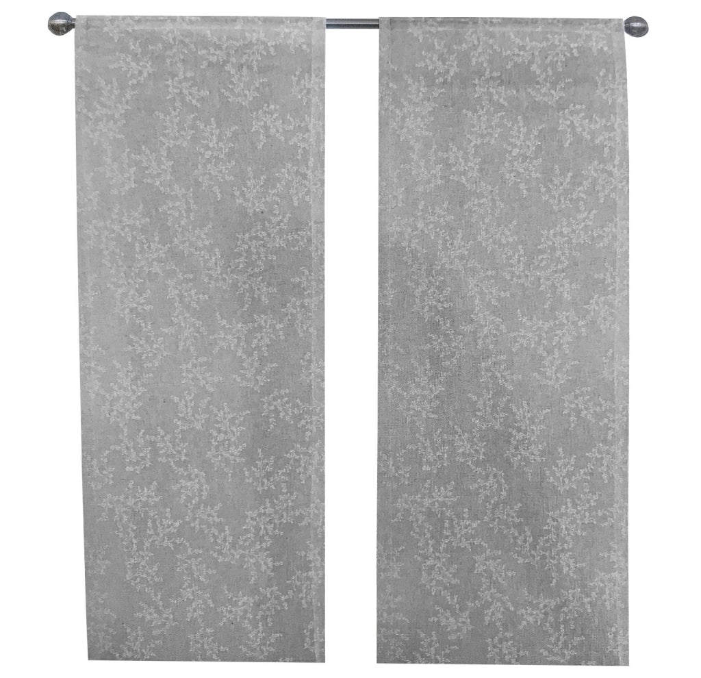 Tende Casa Finestre Porte Interno Coppia 2pz Tessuto Semitrasparente Elegante Moderna 60x240 Cm Grigio