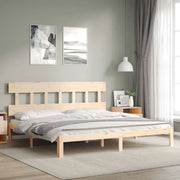 Giroletto senza Materasso-Struttura Letto 200x200 cm in Legno Massello di Pino 299783