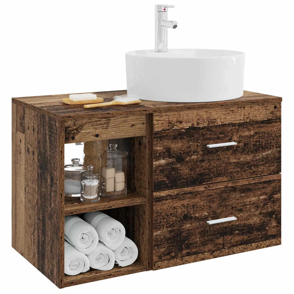 Set di mobili per il bagno 2 pz Legno antico 3403910