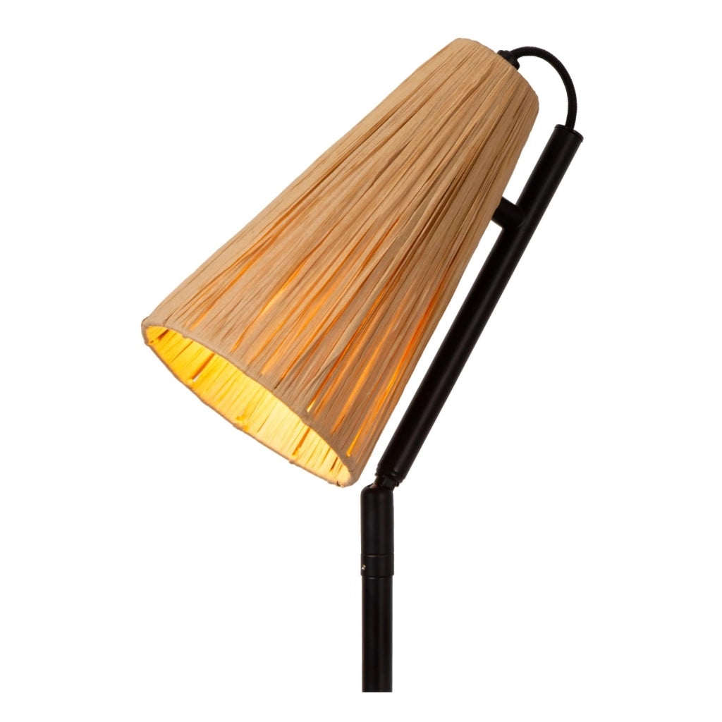 Lampada da terra rattan beige/nero 1xE27 BENSEN Lucide